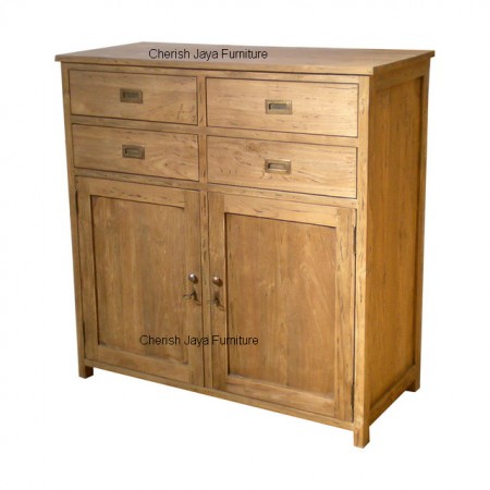 Code: SJSB 001  Name: Simplicity Sideboard 4-Drawers &amp; 2-Doors Size: W=108 x D=50 x H=140 cm Wood: Solid Teakwood